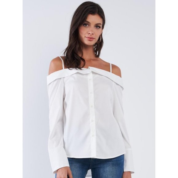 Cami Strap Button Down Blouse NWT - Picture 2 of 3